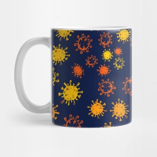 Cartoony Orange virus pattern Mug